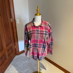 American Eagle Outfitters Women's Plaid Button-Down Shirt - Pink